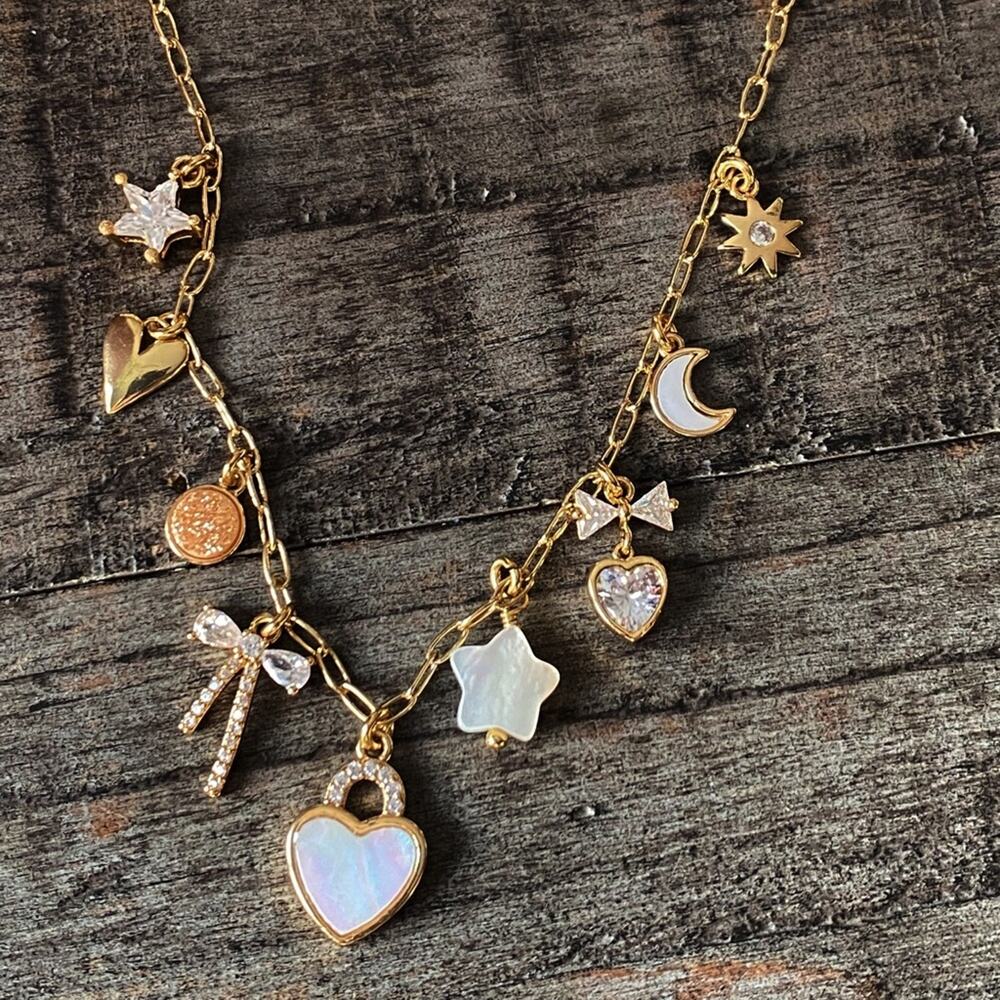 NEW FP x Luna Norte Mother Of Pearl Charm Layering Necklace - Picture 3 of 8